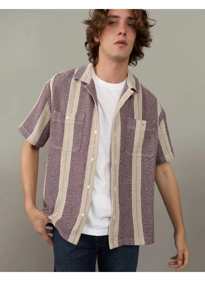 امريكان ايجل AE Striped Button-Up Poolside Shirt
