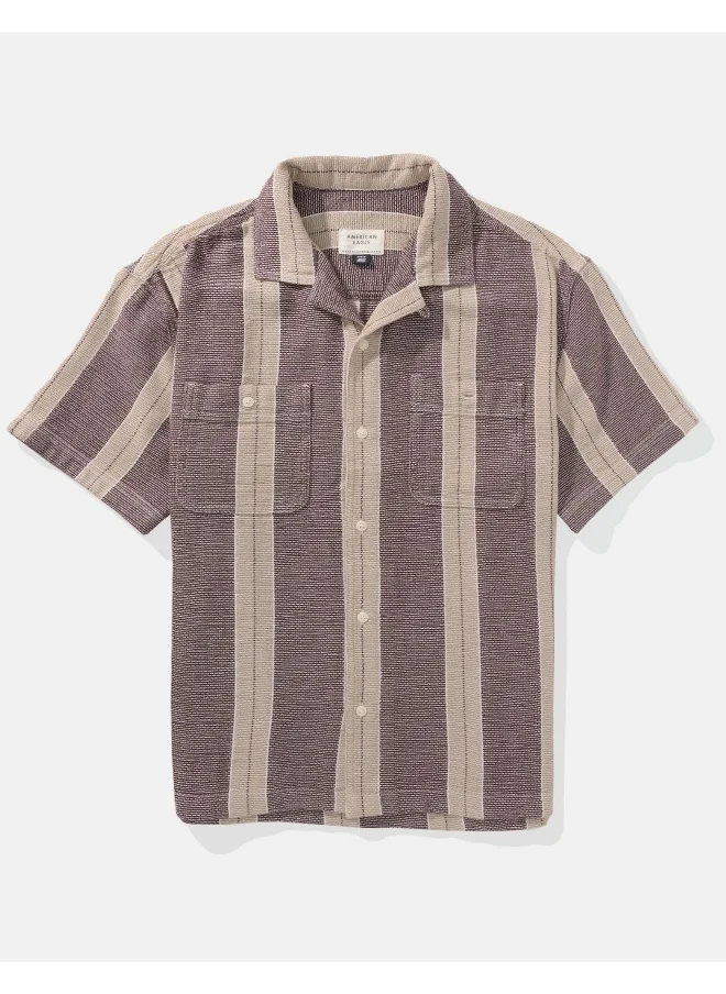 امريكان ايجل AE Striped Button-Up Poolside Shirt