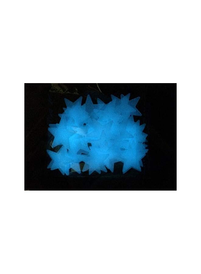 Zaboon Blue Star Wall Stickers For Living Room Glow In The Dark Festival Home Decoration (100 Pieces) - Image 2