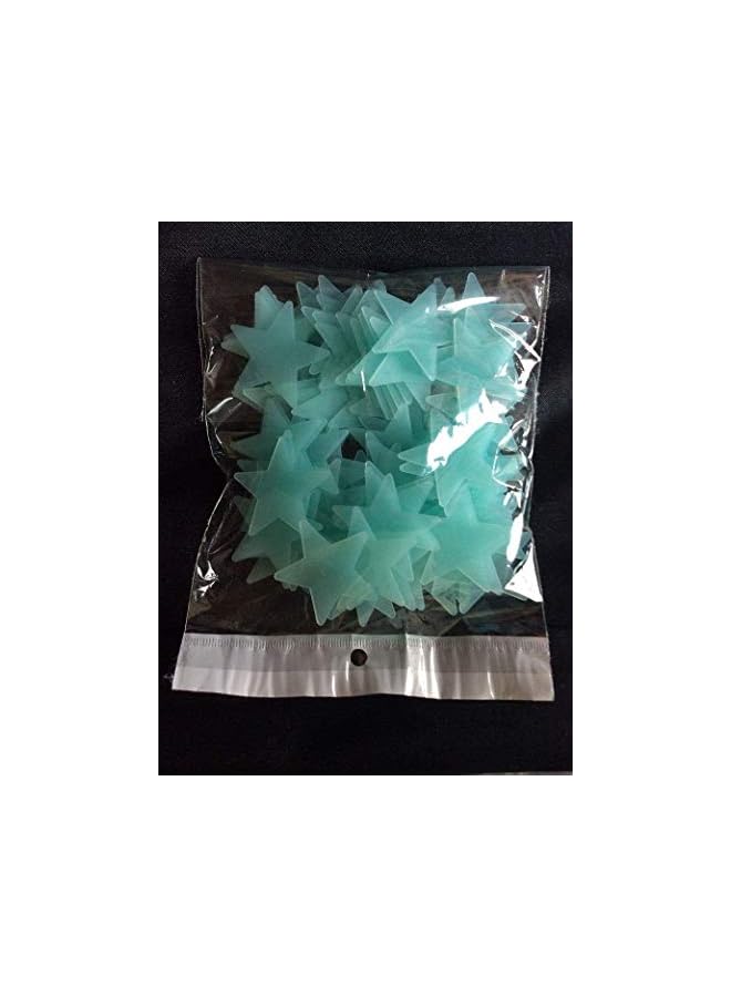 Zaboon Blue Star Wall Stickers For Living Room Glow In The Dark Festival Home Decoration (100 Pieces) - Image 3