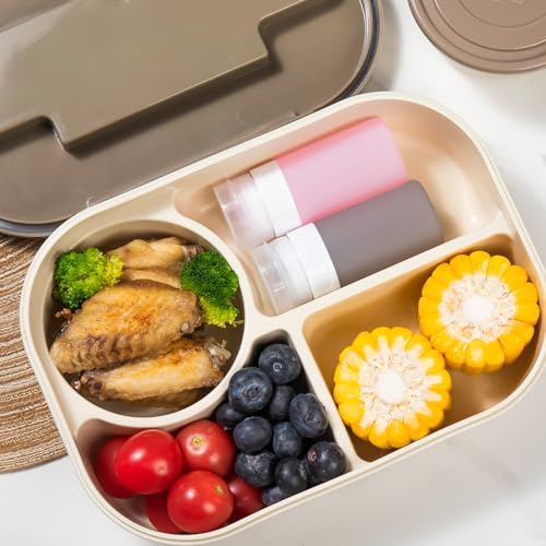 MICEBAY Condiment Squeeze Bottles for Sauces, 2-oz Mini Silicone Salad Dressing Container to Go with Snack Storage Bag, Leakproof Sauce Bottles for Lunch Box, 4 Pack, Pink - Image 2