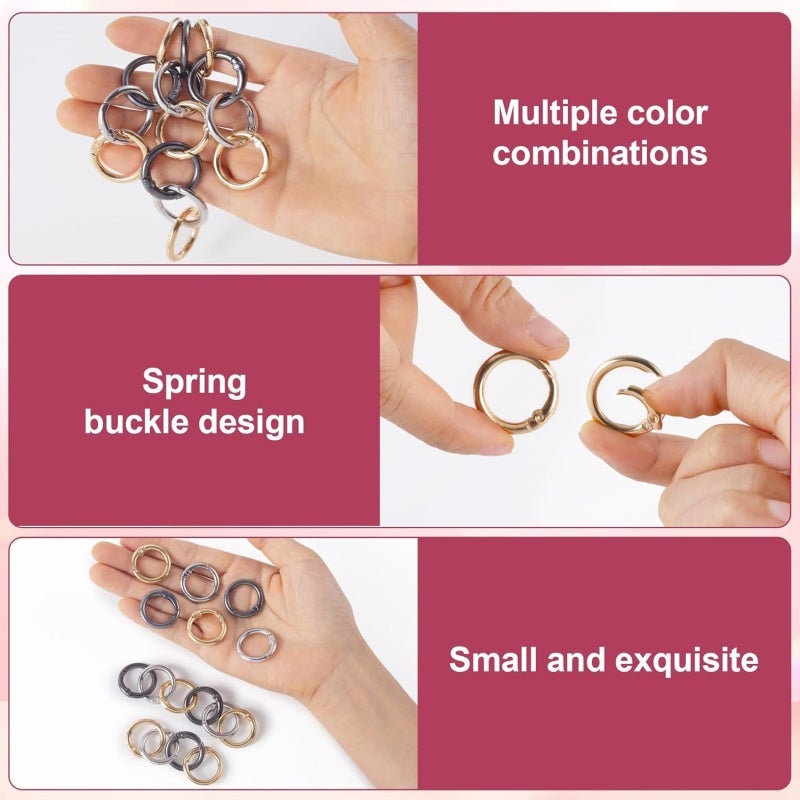 Spring Clips 30-Piece 24mm Zinc Alloy Set Effortless Quick-Release Spring Rings - Secure Firm Snap Spring Clips for DIY Keychains Lanyards Dog Collars Bag Accessories Crafting Enthusiasts - Image 4