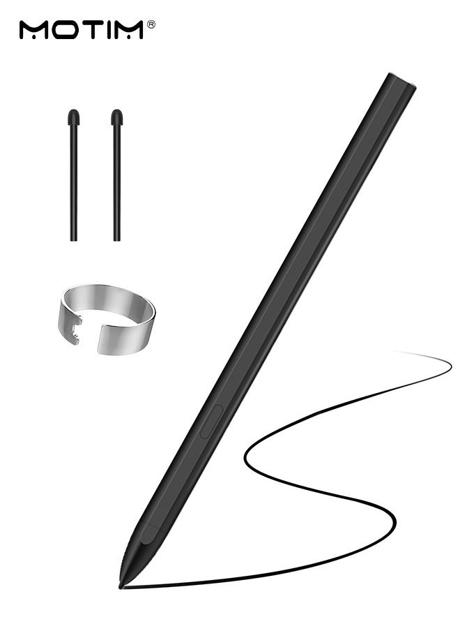 EMR Stylus Pen for Remarkable 2, Sam-sung, Kindle, 4096 Pressure Level Sensitivity, Palm Rejection, Natural Tilt, Tail Eraser and Magnetic, No Charging, 2 Spare Nibs & Clip