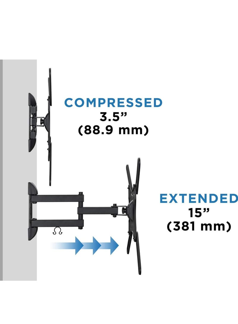 ELTRAZONE Full Motion TV Wall Mount Bracket for 55 Inch Flat and Curved LCD LED OLED TVs, Swivel and Tilt Function, Extendable Arm with VESA 400x400mm, 66 lbs (30kg) Load Capacity, Adjustable Wall Mount for Home Theater or Office Setup - Image 3