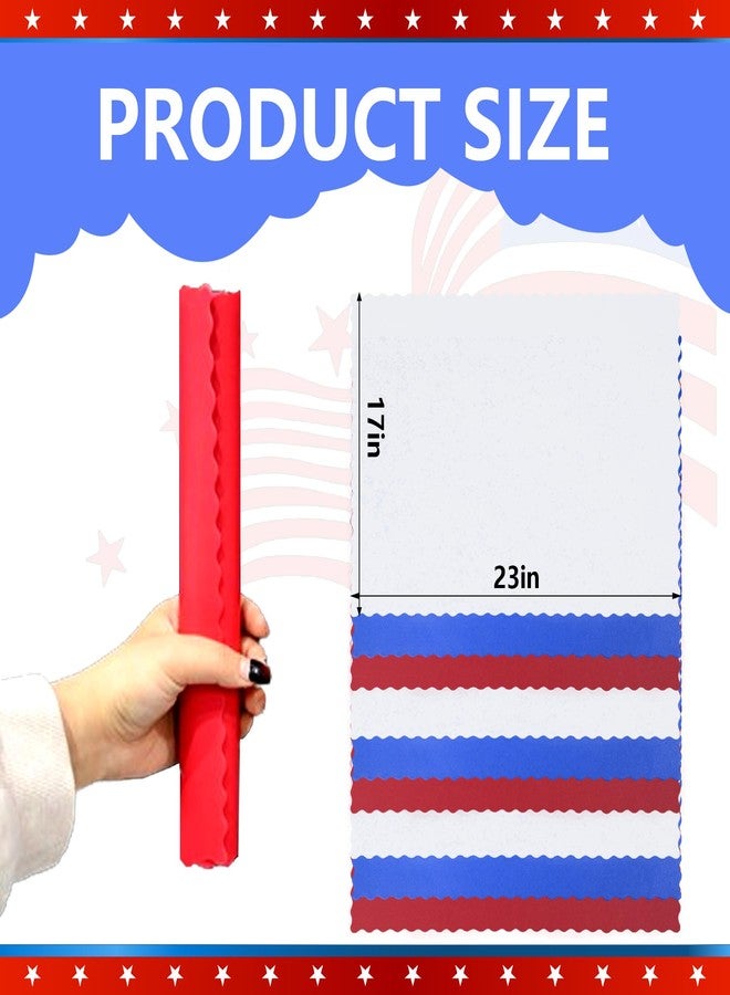 Aartner 120 Pcs Patriotic 4th of July Placemats, Red White and Blue Paper Placemats Scalloped Disposable Table Mats Party Decoration for Patriotic Memorial Day Labor Independence Day - Image 2
