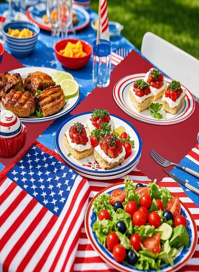 Aartner 120 Pcs Patriotic 4th of July Placemats, Red White and Blue Paper Placemats Scalloped Disposable Table Mats Party Decoration for Patriotic Memorial Day Labor Independence Day - Image 5