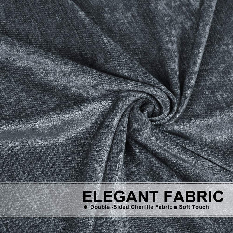 ELKCA ELKCA Grey Chenille Swag Waterfall Window Curtains Valance for Living Room Modern Valance for Bedroom Curtains for Kitchen(W110inch  1 Panel)  - Image 4