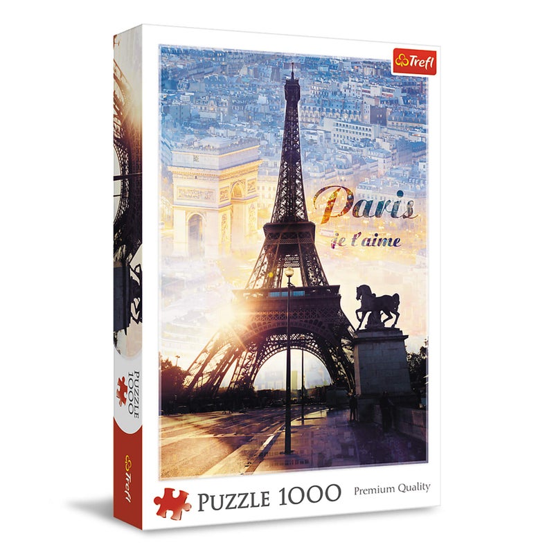 Trefl Paris at Dawn 1000 Piece Jigsaw Puzzle Red 27"x19" Print, DIY Puzzle, Creative Fun, Classic Jigsaw for Adults and Children from 14 Years Old - Image 1