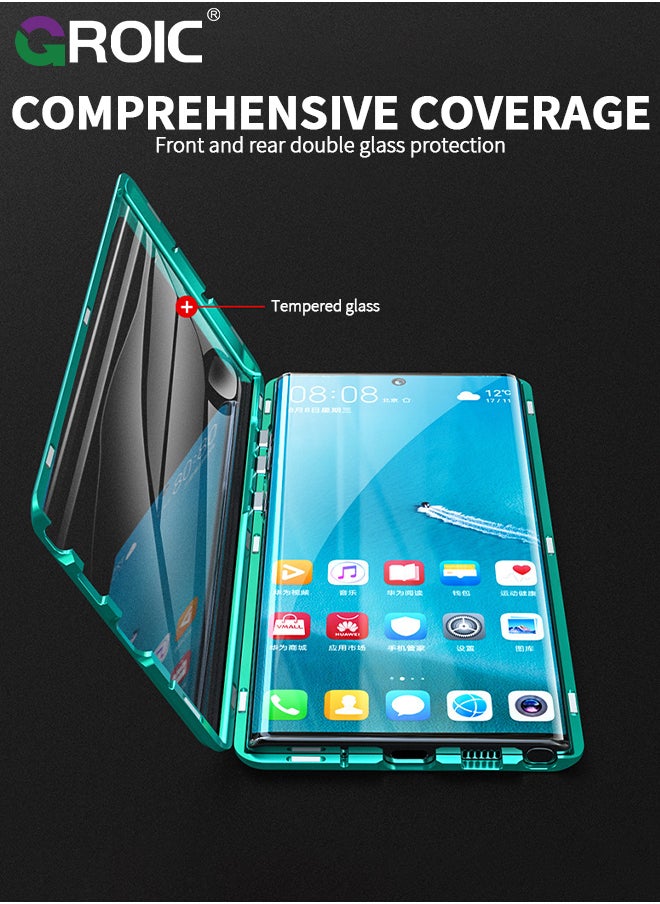 GROIC For Samsung Galaxy S24 Ultra Case,360 Degree Front and Back Tempered Glass Cover,Magnetic Adsorption Metal Bumper Phone Shell,Double Sided Tempered Glass Case for Galaxy S24 Ultra 6.8 inch  - Image 5