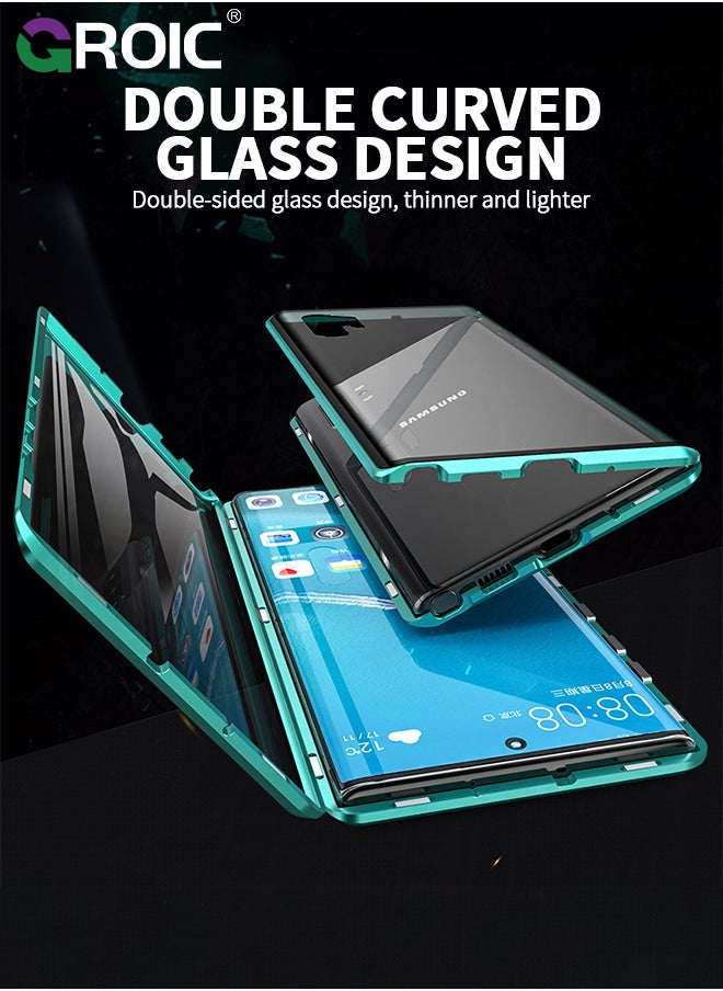 GROIC For Samsung Galaxy S24 Ultra Case,360 Degree Front and Back Tempered Glass Cover,Magnetic Adsorption Metal Bumper Phone Shell,Double Sided Tempered Glass Case for Galaxy S24 Ultra 6.8 inch  - Image 3
