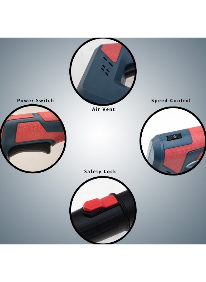 بوناي منفاخ هواء لاسلكي عالي السرعة يعمل بالليثيوم بقوة ١٦٨ فولت، وسرعة ٢٨٠٠٠ دورة في الدقيقة، وبطارية ٦.٠ أمبير/ساعة، وقوة رياح ٧٥٠ غرام، وأداة تنظيف غبار محمولة للمنزل، والورشة، والسيارة، والمكتب - BN-HK93 - Image 4