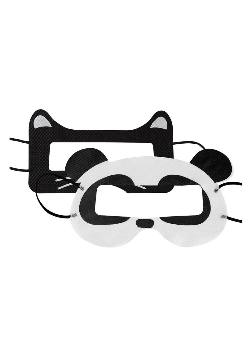 Generic 100Pcs Cartoon Disposable VR Eye Mask for Oculus Quest 2 Quest Pro PSVR2, Skin-Friendly, Breathable, Soft, Comfortable, and Hygienic VR Universal Mask (Panda+Black Cat)  - Image 1