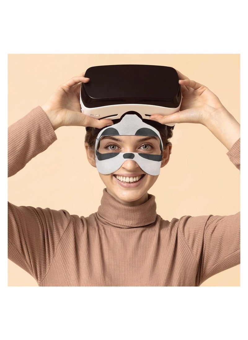 Generic 100Pcs Cartoon Disposable VR Eye Mask for Oculus Quest 2 Quest Pro PSVR2, Skin-Friendly, Breathable, Soft, Comfortable, and Hygienic VR Universal Mask (Panda+Black Cat)  - Image 2
