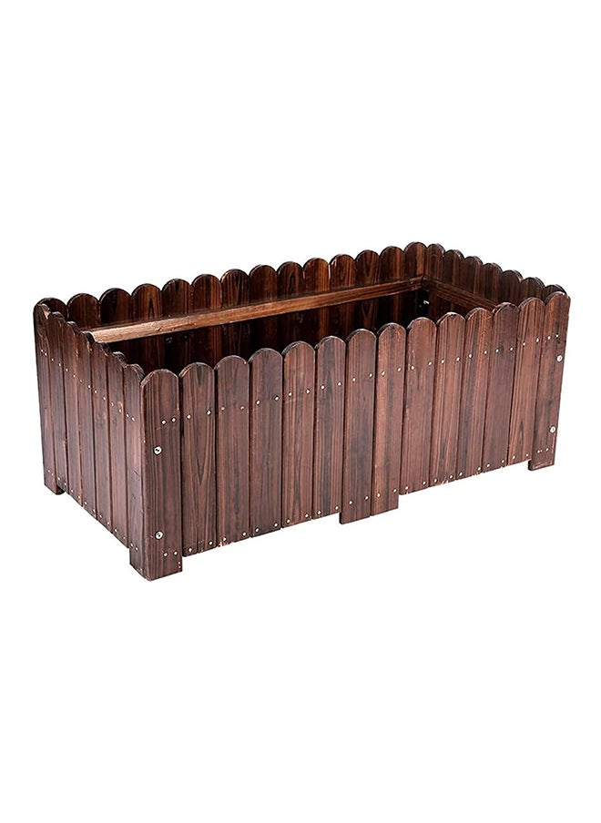 HOME TASTE Hometaste Rectangular Wooden Garden Planter Trough Flowers Basket For Succulents Plants Herbs Vegetable Indoor Outdoor Balcony Use - Artificial Wood Container Rustic Fence Planter  - Image 1