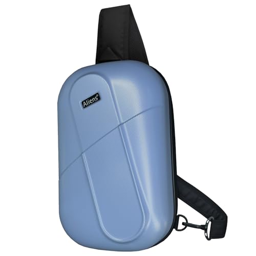 Aliens ABS Hard Shell Sling Bag | 180° Open Crossbody & One Side Shoulder Bag for Mens & Women, Office, Travel & Everyday Mini Backpack for iPad, Tablet, Smartphone,Charger,Headphone,HDD,Camera–Blue - Image 1