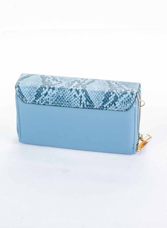 The Black Pearl Accessories 2*1 Blue Leather Mini Cross Bag and Wallet - Image 3