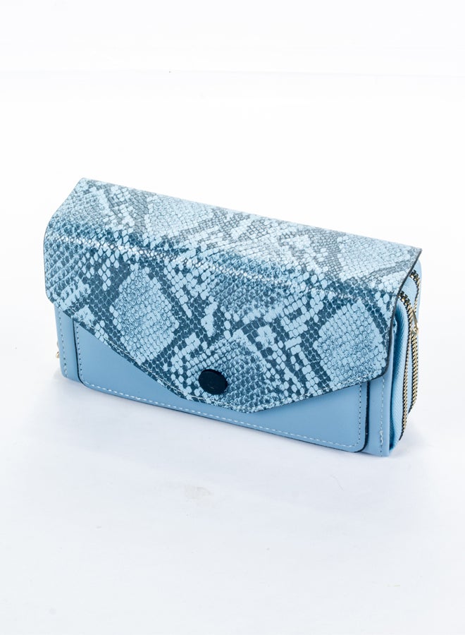 The Black Pearl Accessories 2*1 Blue Leather Mini Cross Bag and Wallet - Image 1