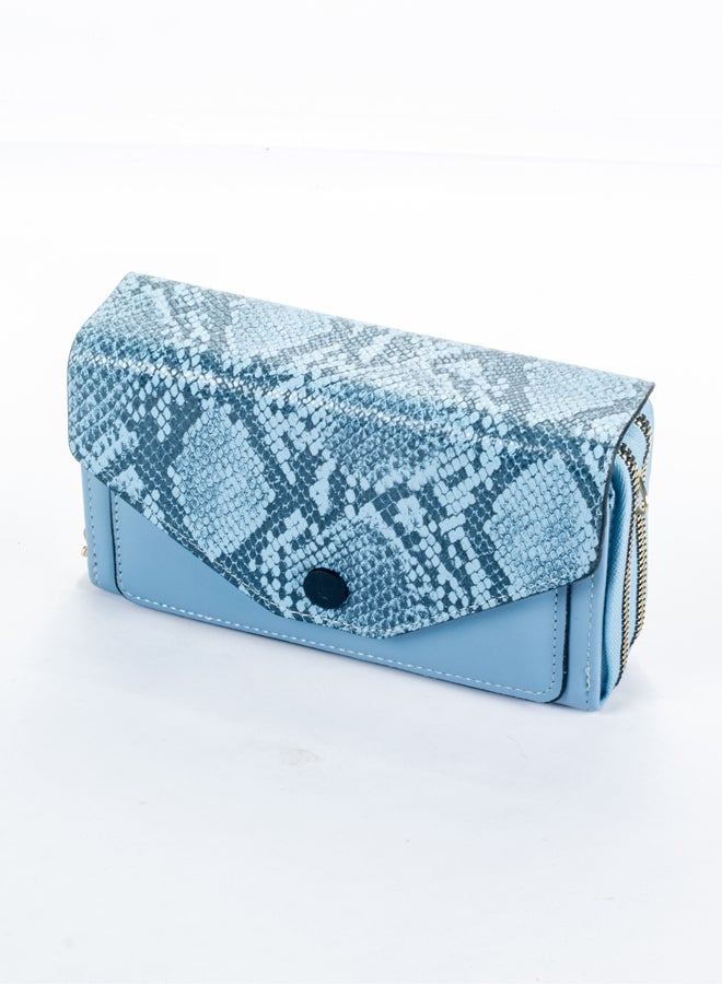 The Black Pearl Accessories 2*1 Blue Leather Mini Cross Bag and Wallet - Image 2