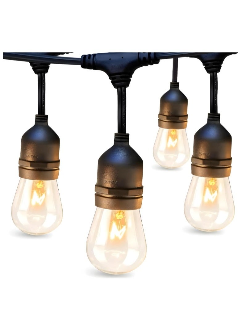 Generic Commercial Grade Outdoor String Lights with Hanging Sockets – Weatherproof Edison-Style LED Bulbs – Warm White Patio Café Lights for Garden, Backyard, Porch, or Bistro Decor - Image 1