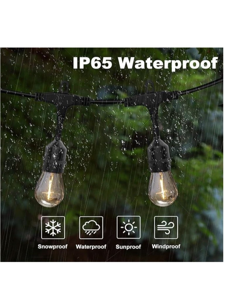 Generic Commercial Grade Outdoor String Lights with Hanging Sockets – Weatherproof Edison-Style LED Bulbs – Warm White Patio Café Lights for Garden, Backyard, Porch, or Bistro Decor - Image 4