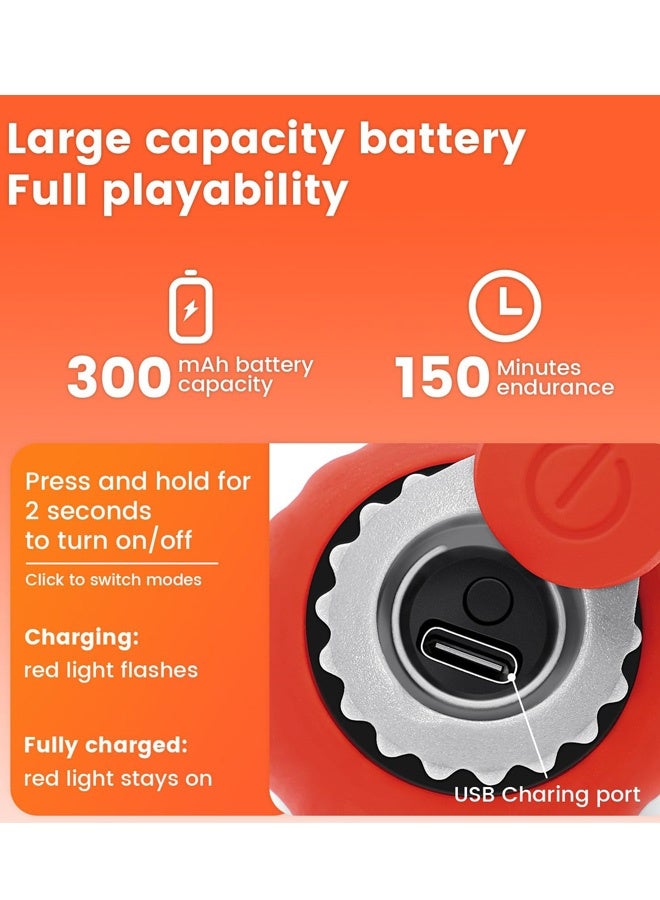 Interactive Cat Ball Speed Tail 3.0 Pet Toy Rolling Ball Interactive Toys 360° Smart Automatic Dog Kitten Toy USB Recharge Turbo Tail Electronic Bouncing Balls Orange Gift for Adult Cats Kittens Dog - Image 5