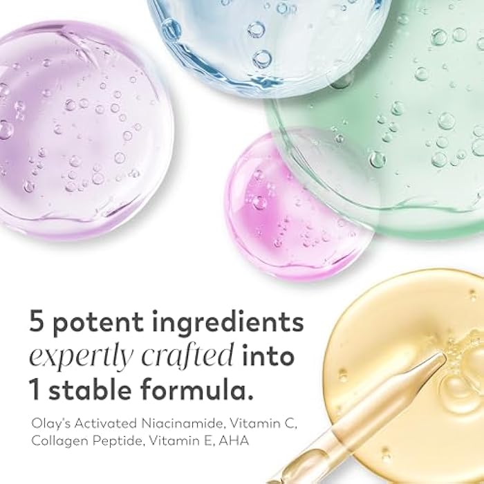 Olay Super Serum - Niacinamide, Vitamin C & E, Collagen Peptide, AHA - 5-in-1 Skin Care Benefits for Face - Healthy Glow, Brightening, Hydrating, Smoothing, Firming, Evens Tone, Anti-Aging, 1.0 Oz - Image 3