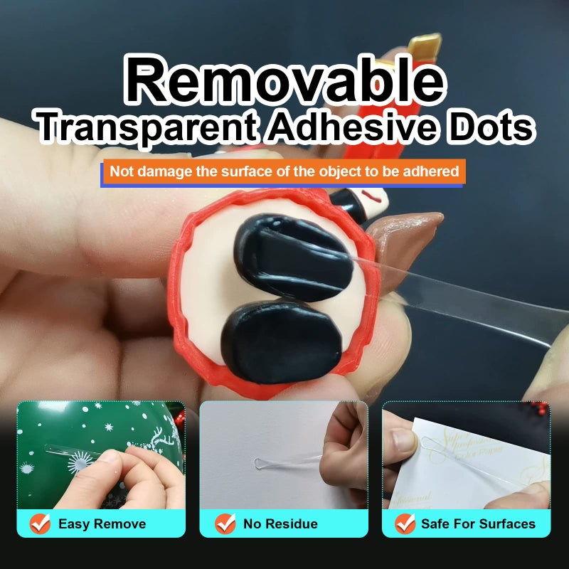 PHIXBEAR 504 Pcs Clear Removable Adhesive Dots, Glue Point Dots for Crafts Balloons Poster, Double Sided Sticky Round Dots (0.39 Inch) - Image 3