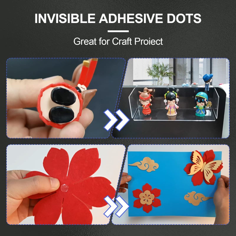 PHIXBEAR 504 Pcs Clear Removable Adhesive Dots, Glue Point Dots for Crafts Balloons Poster, Double Sided Sticky Round Dots (0.39 Inch) - Image 5
