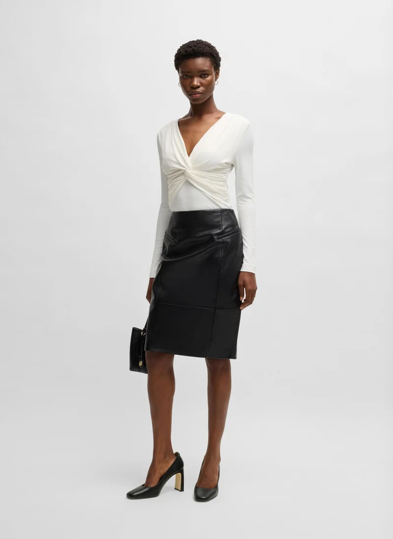 BOSS Nappa-leather pumps with Double B monogram trim