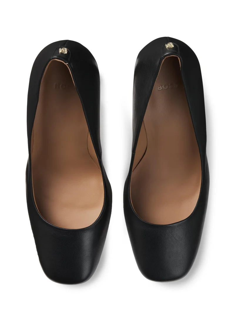 BOSS Nappa-leather pumps with Double B monogram trim