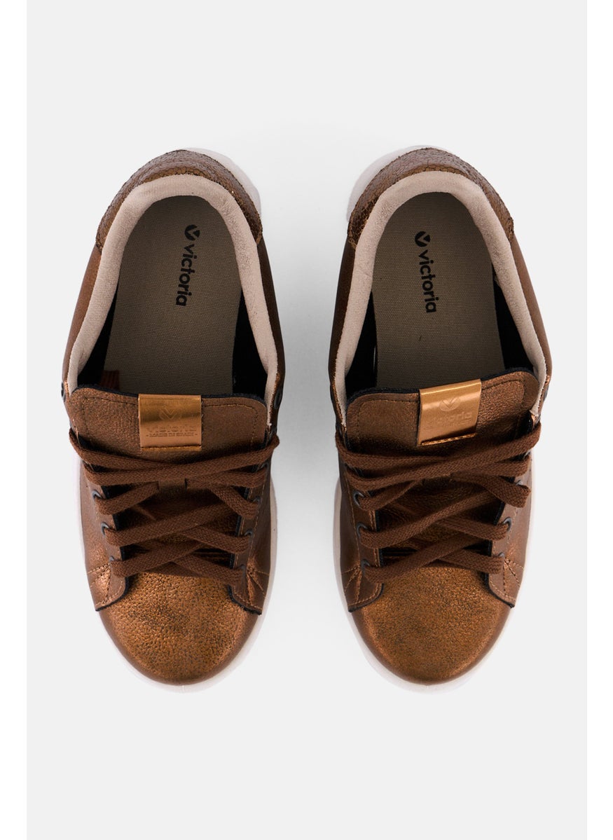 Victoria - Women Standard Lace Up Causal Shoes, Brown - Image 1