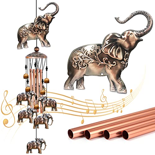 BAOXUE Wind Chimes for Outside,Elephant Gifts for Women, Elephants Decor,Birthday Gift for Mom Grandma, Windchimes Clearance Outdoor,Garden Patio Yard Decorations - Image 1