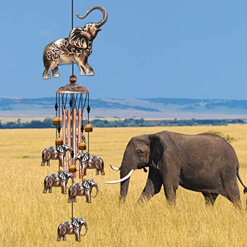 BAOXUE Wind Chimes for Outside,Elephant Gifts for Women, Elephants Decor,Birthday Gift for Mom Grandma, Windchimes Clearance Outdoor,Garden Patio Yard Decorations - Image 3
