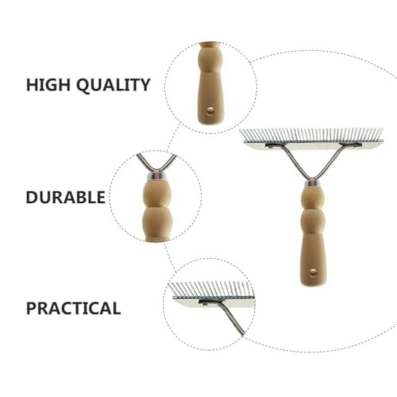 Professional Carpet Rake and Animal Fur Remover Tool for Deep Cleaning and Lint Scraping, Restores Softness to Shag Rugs, Portable Long Handle Comb - Image 4