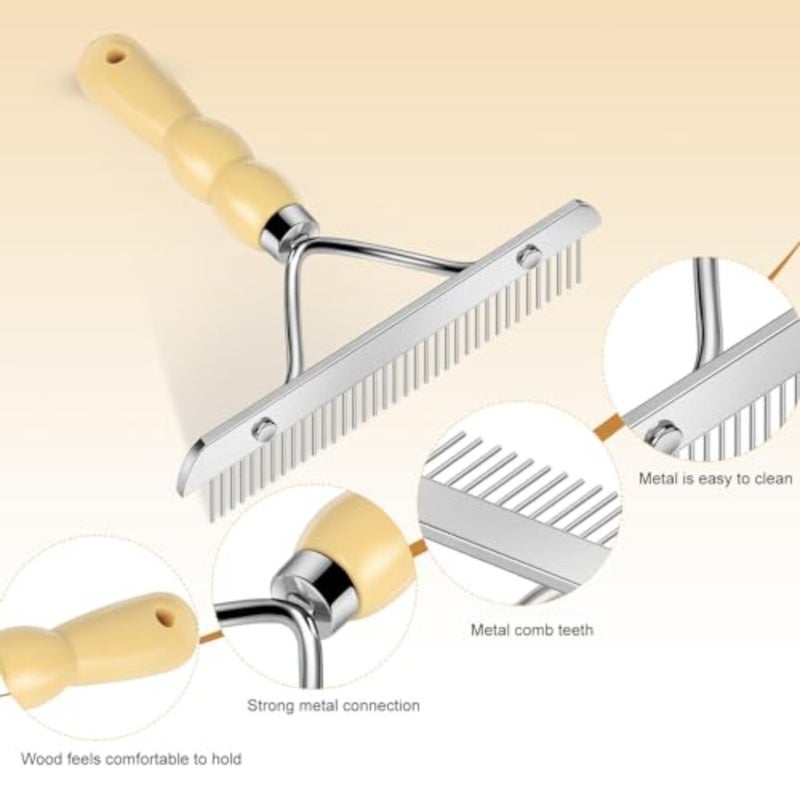 Professional Carpet Rake and Animal Fur Remover Tool for Deep Cleaning and Lint Scraping, Restores Softness to Shag Rugs, Portable Long Handle Comb - Image 2