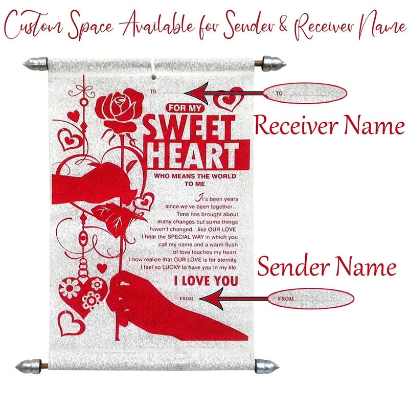 Saugat Traders Love Gift for Husband Love Scroll Card Artificial Golden Red Rose Valentine Day Birthday Anniversary Gift for Hubby - Image 2