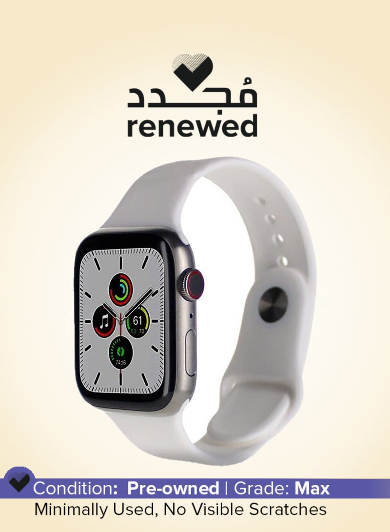 Apple Renewed - Watch Series 7 GPS Cellular, 45MM Titanium Silver with White Sport Band Silver Titanium - Image 1
