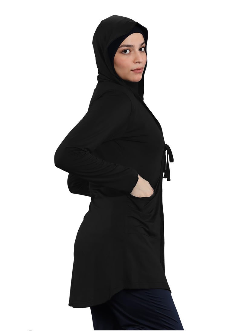 FLUSH - Women's Lightweight Full Sleeves Front Open Cardigans, Swimwear Coverup - Bathing Suit Cover up For Beach, Pool - Yoga Shirt With Pockets - Image 1