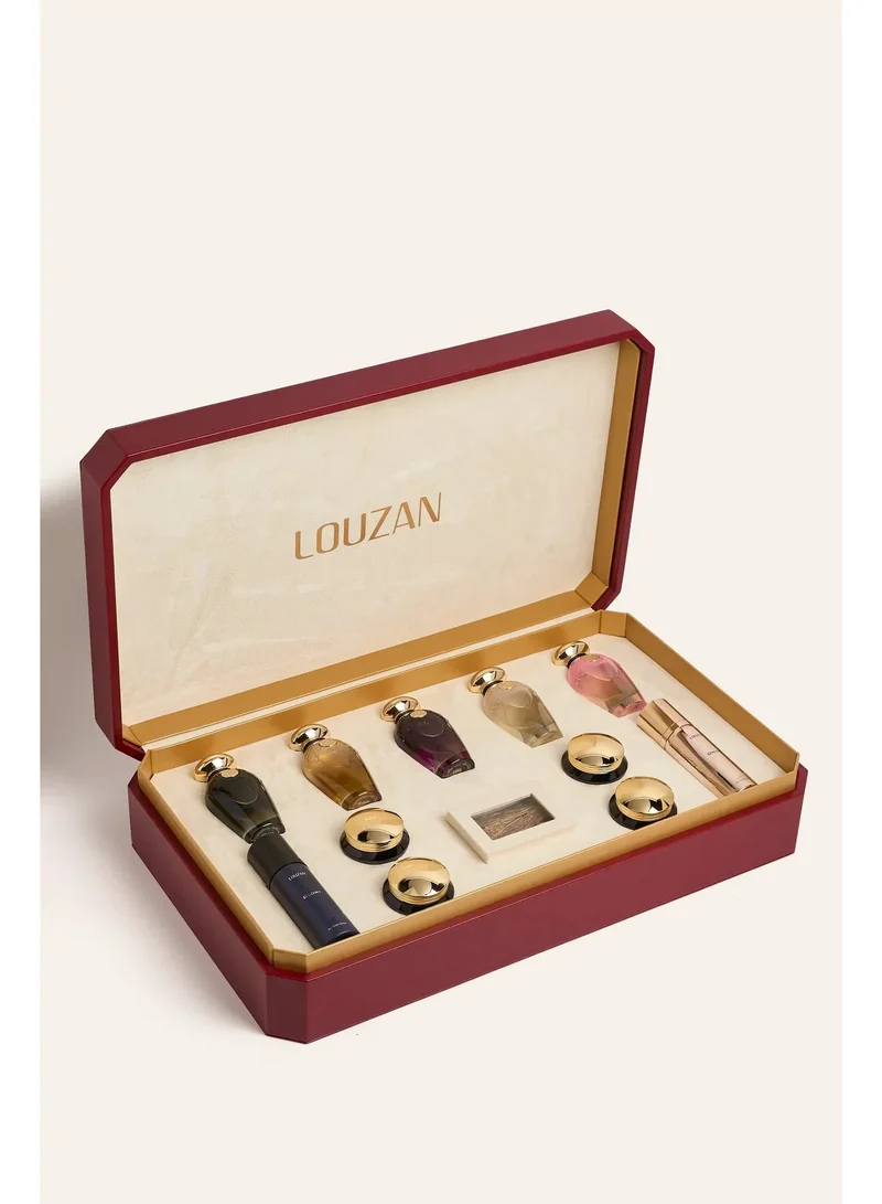 Louzan Louzan Fabulous Collection Gift Set – 12-Piece Luxury Fragrance Set with 5 Perfumes, Dokhoon, Oud & All Over Sprays