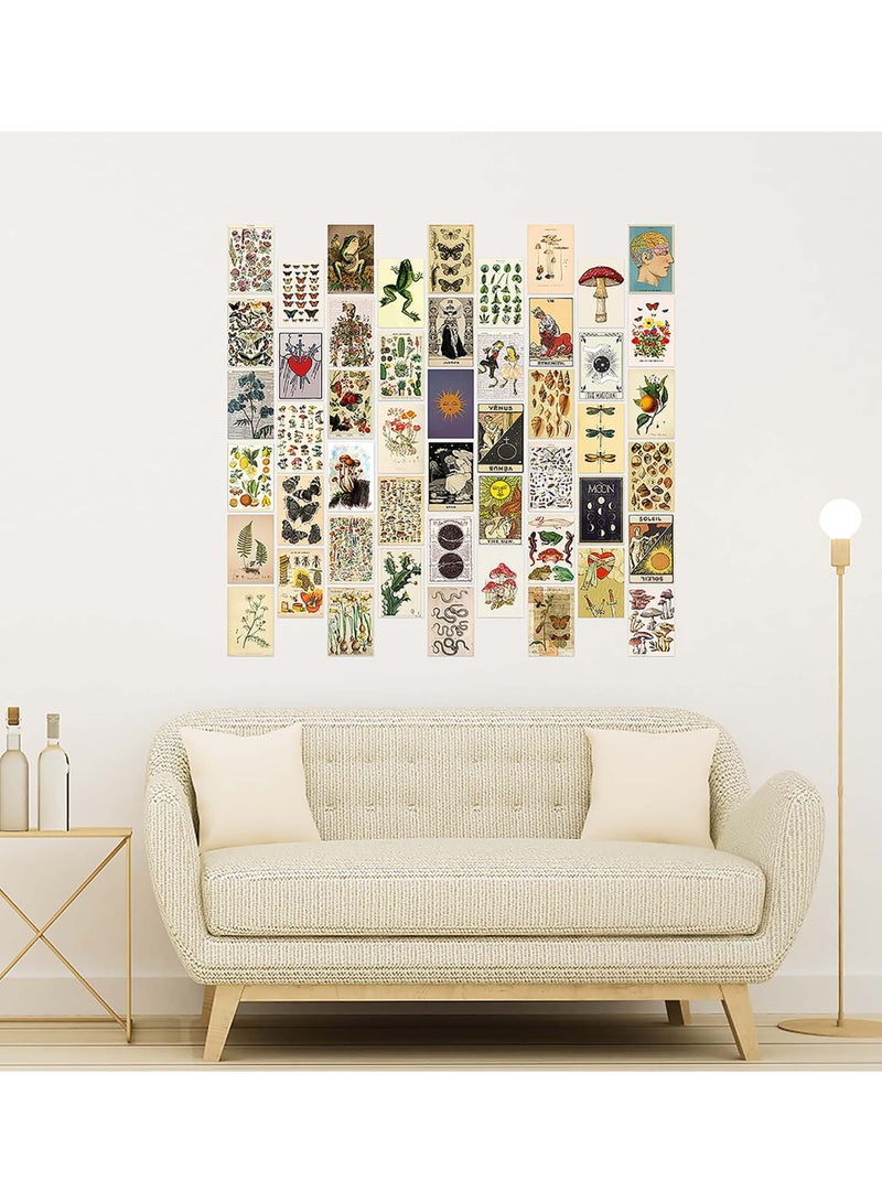 SYOSI Vintage Wall Collage Kit, Botanical Wall Collage Cards, Trendy Small Poster, Aesthetic Pictures, for Dorm, Bedroom Decor for Teens Boys Girls - Image 2