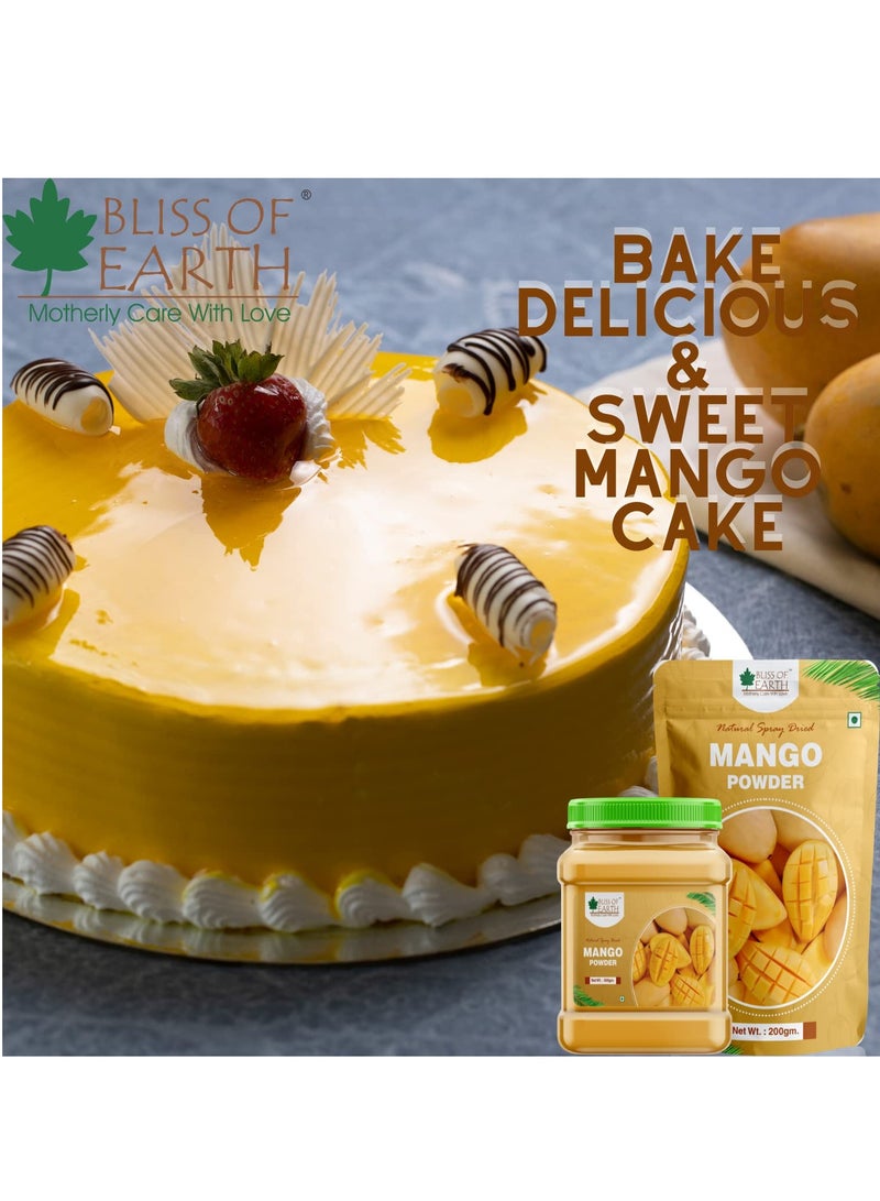 بليس اوف ايرث Bliss of Earth 200gm Mango Powder Natural Spray ملك الفواكه المجفف فيتامين A و C و K غني للعصائر والمخفوقات والعصير والكيك والآيس كريم - Image 3