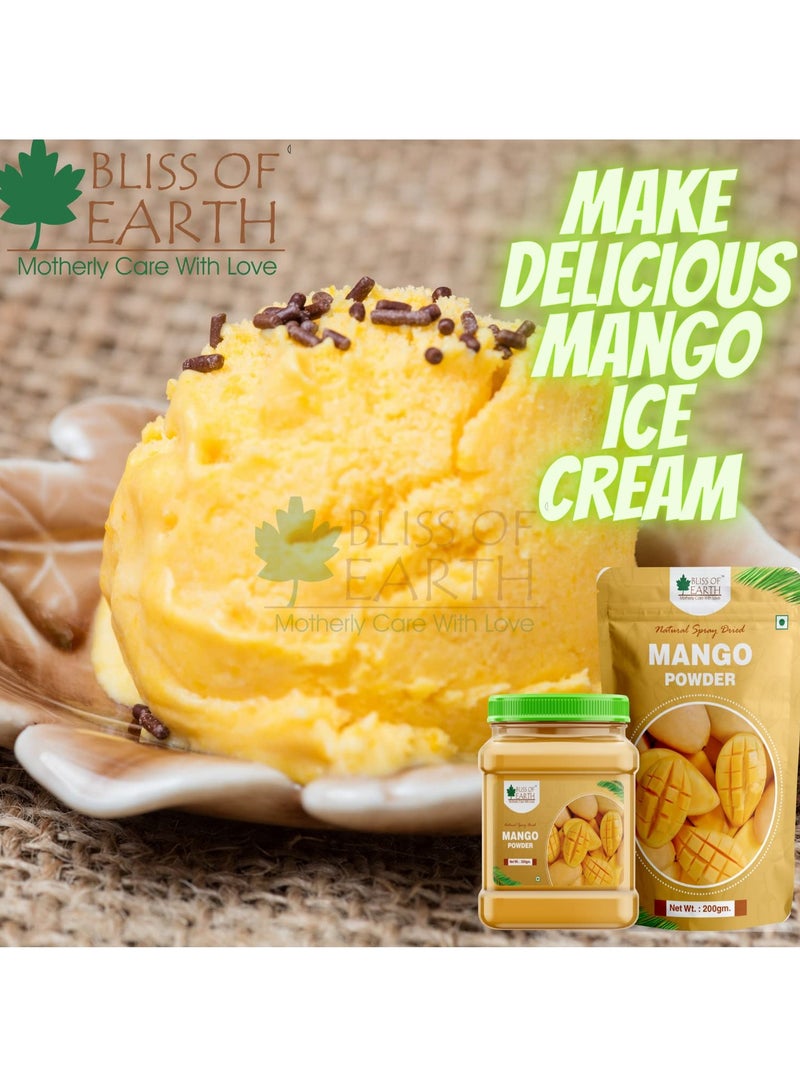 بليس اوف ايرث Bliss of Earth 200gm Mango Powder Natural Spray ملك الفواكه المجفف فيتامين A و C و K غني للعصائر والمخفوقات والعصير والكيك والآيس كريم - Image 4