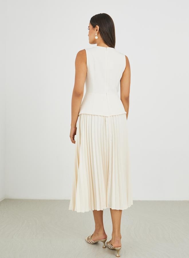 Styli Solid Sleeveless Blazer Midi Dress - Image 5