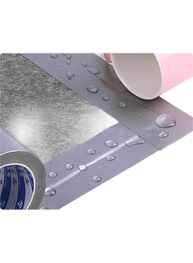 Miloch Milaiqi Strong Adhesive Single-Sided Windproof Cloth Tape, Suitable For Tarpaulin Repair, Carpet Fixation, Heavy Object Binding, Waterproof And Wear-Resistant, Silver Color, 48Mm Wide * 25 Meters Long [5 Rolls] - Image 1