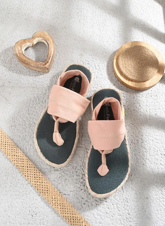 Fresh Feet  Fresh Feet T-Strap Slingback Flat Sandals for Women | Best Price UAE