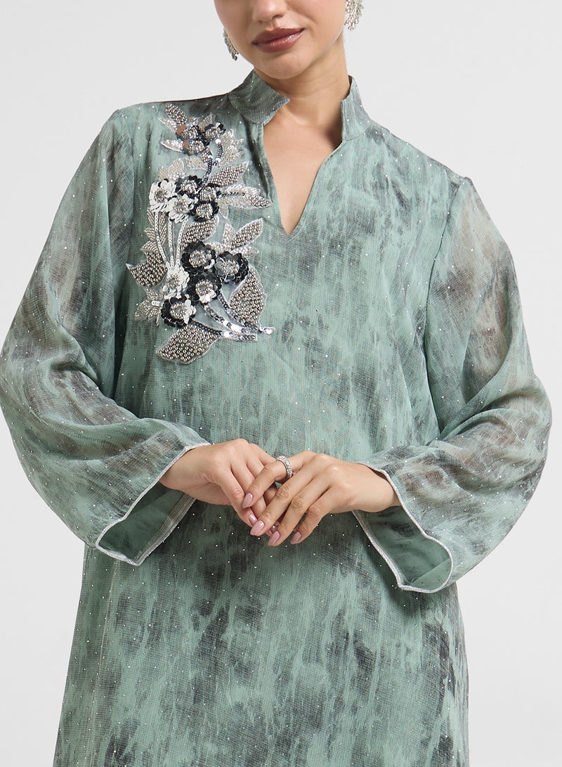 Khizana Floral Detail Dress - Image 3