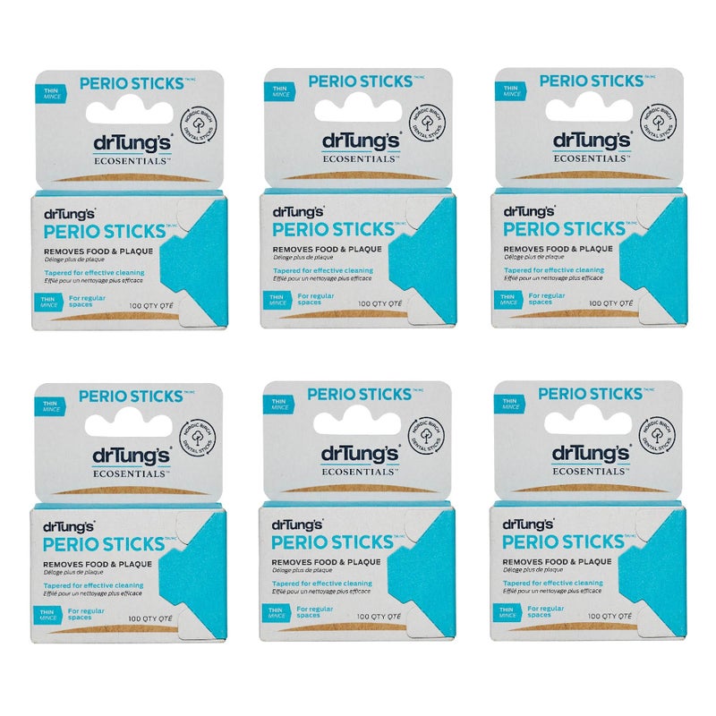 drTung's drTungs Dental Sticks for Teeth Gum Cleaning Toothpicks for Oral Care Soft Floss Picks for Teeth Interdental Plaque Food Remover Tool Perio Sticks Thin Bulk 100 Count Pack of 6 - Image 1