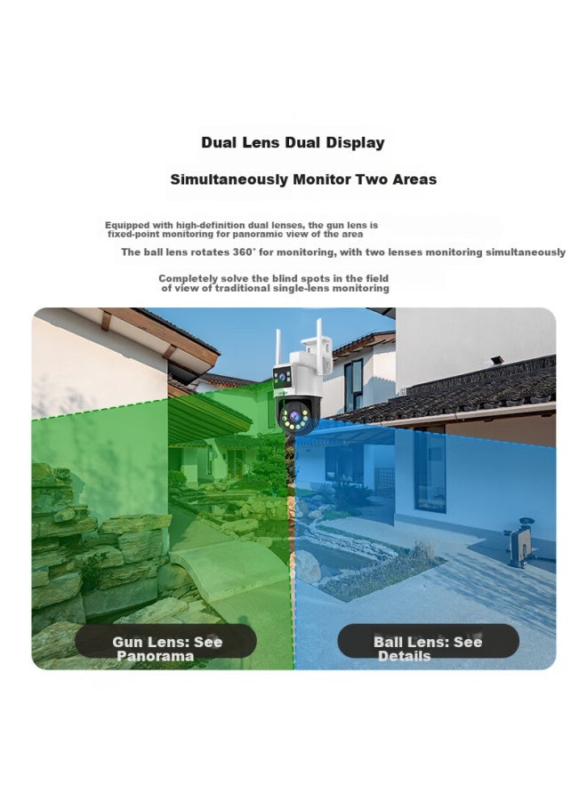 Lenovo Dual Camera 6 Million 4G Camera Lifetime Free Data Home Monitor 360 Degree Night Vision Panoramic Outdoor Outdoor With Storage Card Built-In Unlimited Data - Image 4