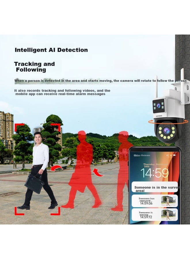 Lenovo Dual Camera 6 Million 4G Camera Lifetime Free Data Home Monitor 360 Degree Night Vision Panoramic Outdoor Outdoor With Storage Card Built-In Unlimited Data - Image 3