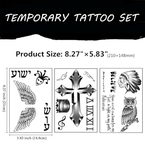 CARGEN Celebrity Life-Size Temporary Tattoos - Realistic Singer J.B Life-Size Temporary Tattoo Chest Back Arm Face Sleeves Fake Tattoo Stickers for Fans for Men Women for Boys Girls for Concert Party - Image 2